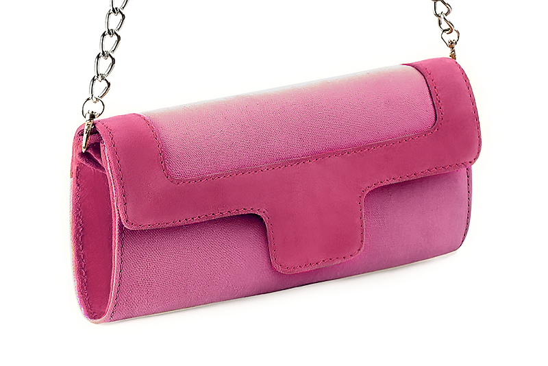 Dress clutch for wedding and parties in hot pink and fuchsia pink - Front view
